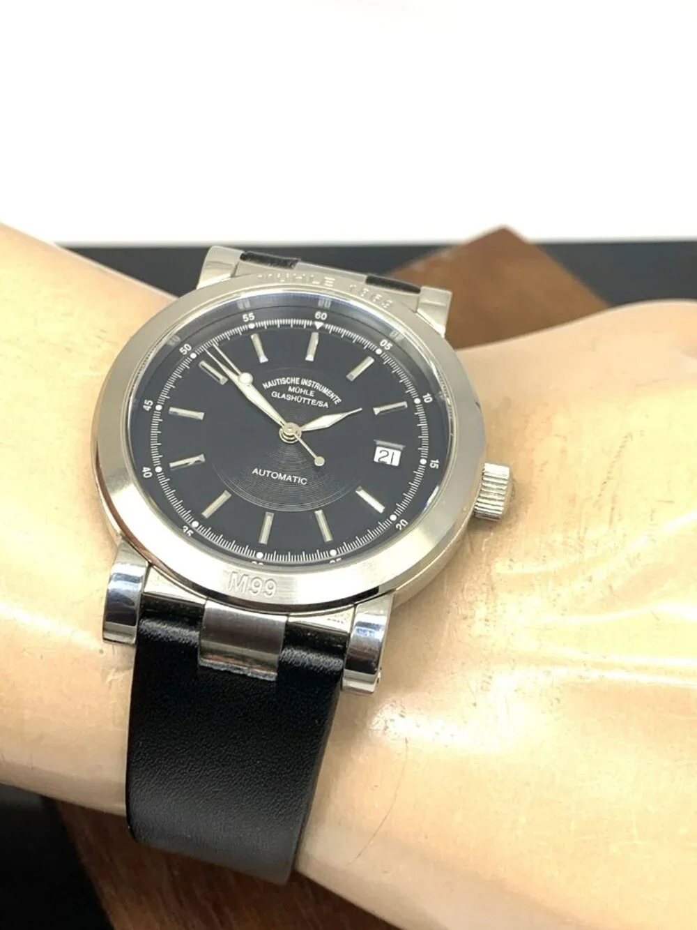 Mühle Glashütte City 99 M19940 Men's Watch German Automatic Leather Strap 40mm